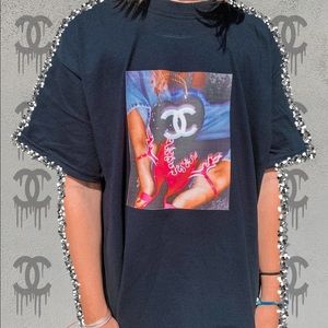 custom chanel shoes graphic shirt